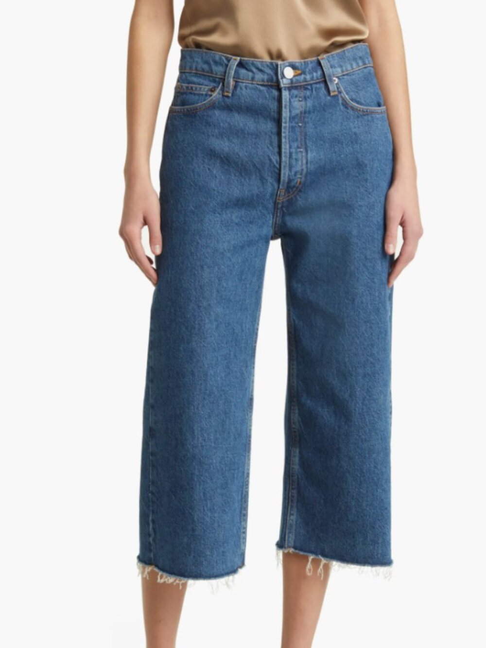 FRAME High Waist Raw Hem Capri Jeans Size 28